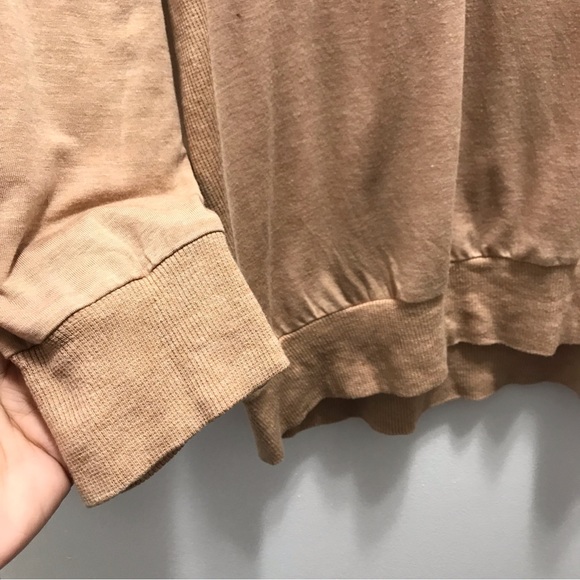 Aritzia Wilfred tan vneck long sleeve top size Large - Picture 5 of 9